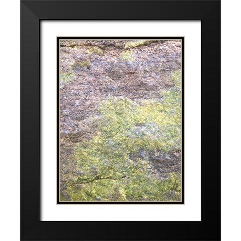 Rock Face I Black Modern Wood Framed Art Print with Double Matting by Grayscale