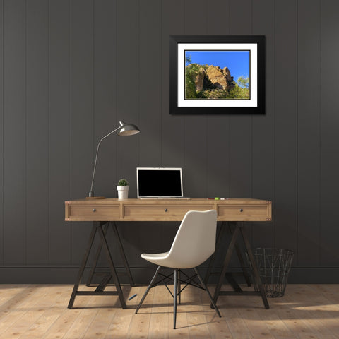 Desert Rock Face I Black Modern Wood Framed Art Print with Double Matting by Grayscale