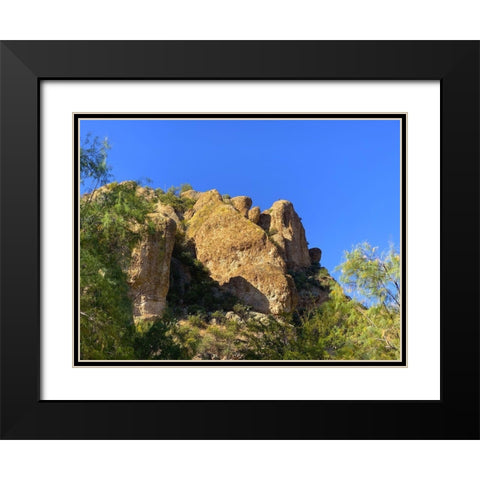 Desert Rock Face I Black Modern Wood Framed Art Print with Double Matting by Grayscale