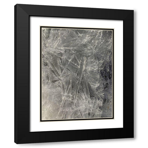 Ice III Black Modern Wood Framed Art Print with Double Matting by Grayscale