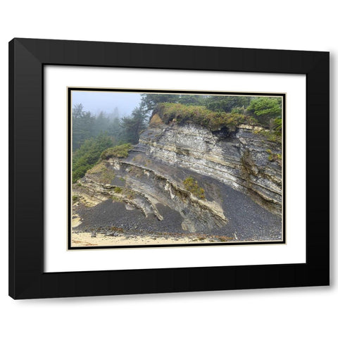 Eroded Coast II Black Modern Wood Framed Art Print with Double Matting by Grayscale