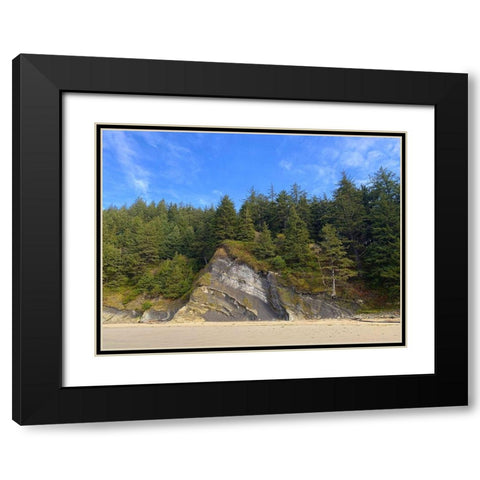 Eroded Coast III Black Modern Wood Framed Art Print with Double Matting by Grayscale