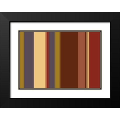 Warm Stripes IX Black Modern Wood Framed Art Print with Double Matting by Grayscale