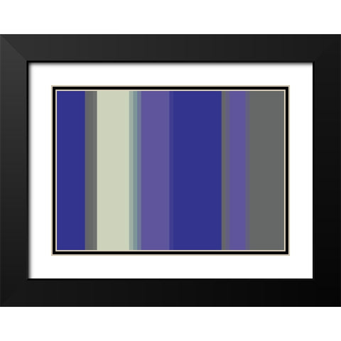 Cool Stripes V Black Modern Wood Framed Art Print with Double Matting by Grayscale