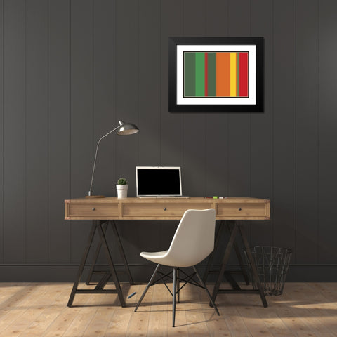 Bright Stripes XIII Black Modern Wood Framed Art Print with Double Matting by Grayscale