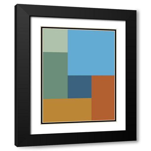 Bright Blocks VI Black Modern Wood Framed Art Print with Double Matting by Grayscale