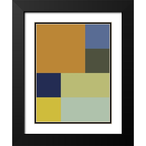 Bright Blocks XVIII Black Modern Wood Framed Art Print with Double Matting by Grayscale