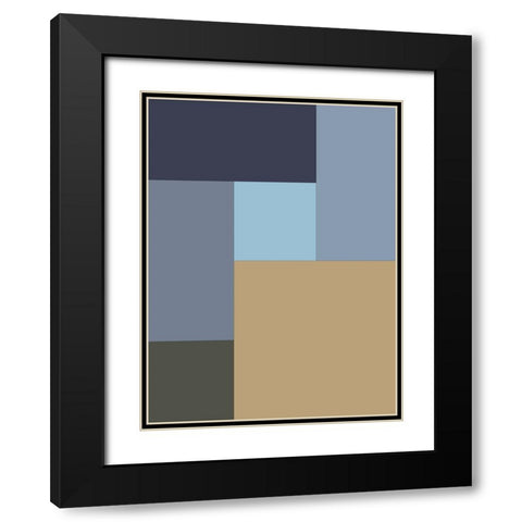 Soft Blocks XV Black Modern Wood Framed Art Print with Double Matting by Grayscale