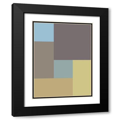Soft Blocks XVI Black Modern Wood Framed Art Print with Double Matting by Grayscale