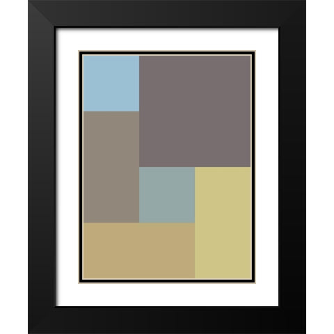Soft Blocks XVI Black Modern Wood Framed Art Print with Double Matting by Grayscale