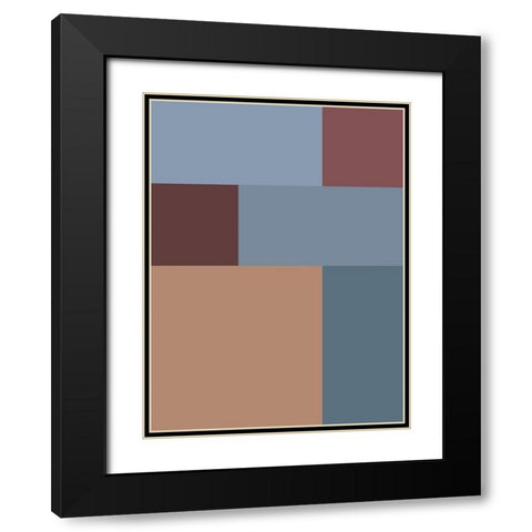 Soft Blocks XVII Black Modern Wood Framed Art Print with Double Matting by Grayscale