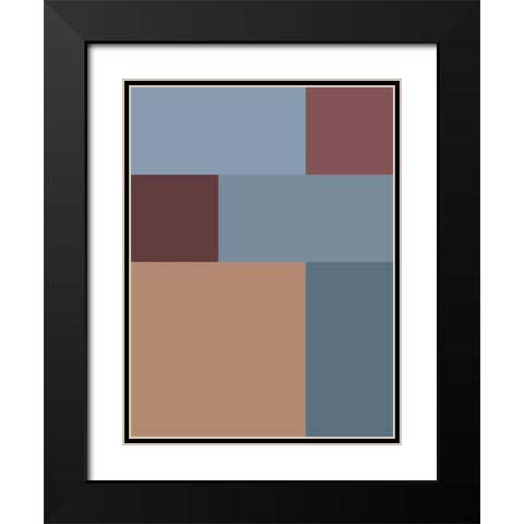 Soft Blocks XVII Black Modern Wood Framed Art Print with Double Matting by Grayscale