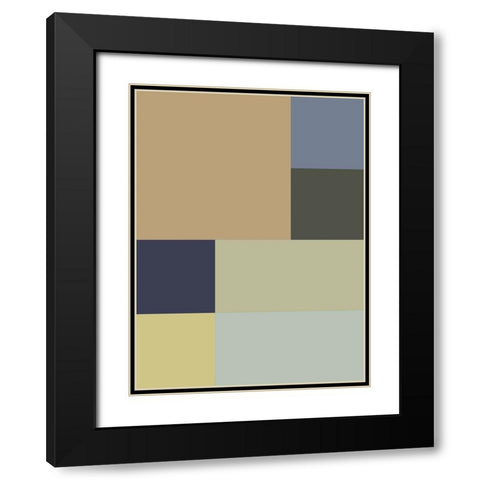 Soft Blocks XVIII Black Modern Wood Framed Art Print with Double Matting by Grayscale