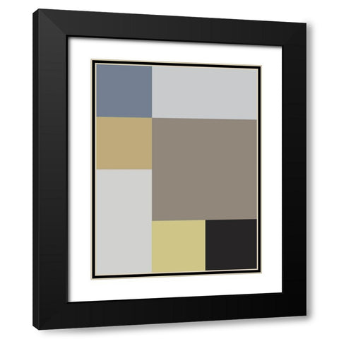 Soft Blocks XIX Black Modern Wood Framed Art Print with Double Matting by Grayscale