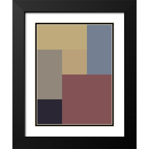 Soft Blocks XX Black Modern Wood Framed Art Print with Double Matting by Grayscale