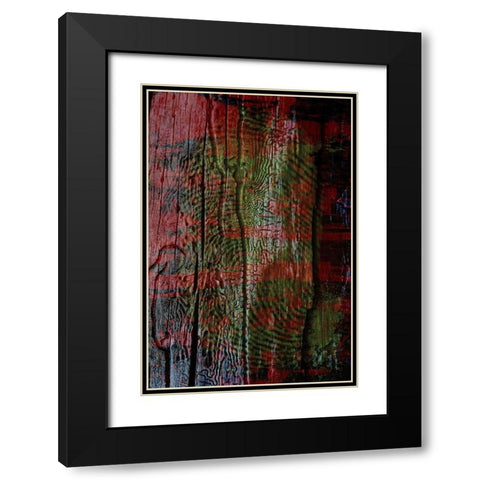 Wood Paint Print I Black Modern Wood Framed Art Print with Double Matting by Grayscale