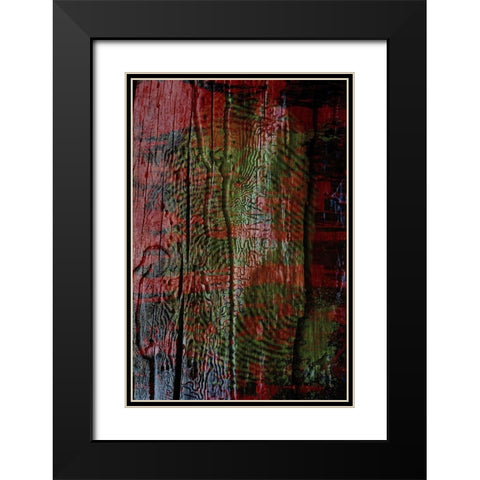 Wood Paint Print I Black Modern Wood Framed Art Print with Double Matting by Grayscale