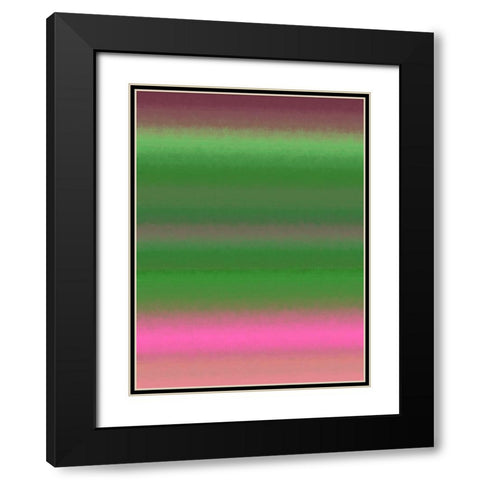 Green Texture Stripes III Black Modern Wood Framed Art Print with Double Matting by Grayscale