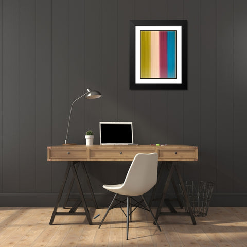 Fabric Pinstripes II Black Modern Wood Framed Art Print with Double Matting by Grayscale