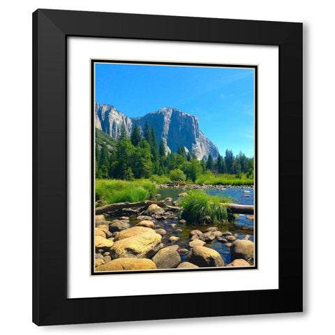 El Capitan II Black Modern Wood Framed Art Print with Double Matting by Grayscale