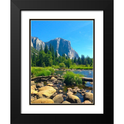 El Capitan II Black Modern Wood Framed Art Print with Double Matting by Grayscale