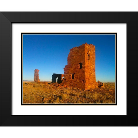 Ruins I Black Modern Wood Framed Art Print with Double Matting by Grayscale