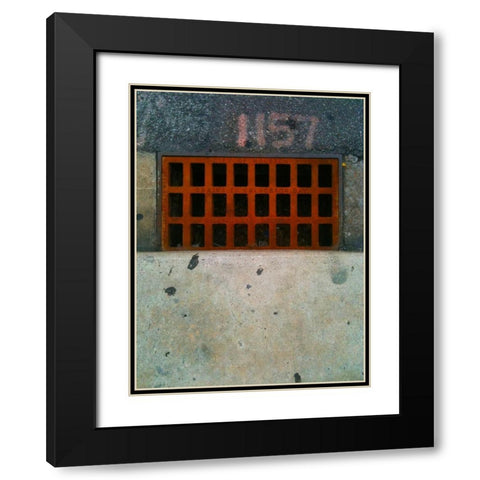 Utility Cover V Black Modern Wood Framed Art Print with Double Matting by Grayscale