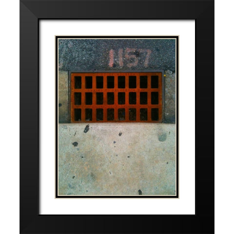 Utility Cover V Black Modern Wood Framed Art Print with Double Matting by Grayscale
