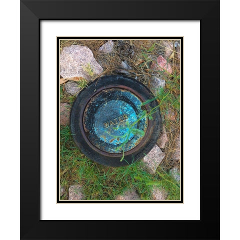 Water Cover V Black Modern Wood Framed Art Print with Double Matting by Grayscale