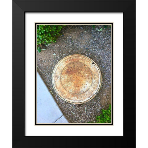 Utility Cover VI Black Modern Wood Framed Art Print with Double Matting by Grayscale