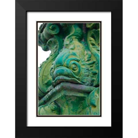 Fish Head II Black Modern Wood Framed Art Print with Double Matting by Grayscale