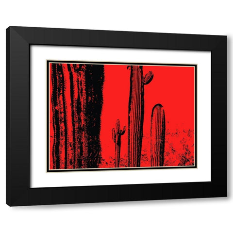 Desert Silhouette I Black Modern Wood Framed Art Print with Double Matting by Popcorn