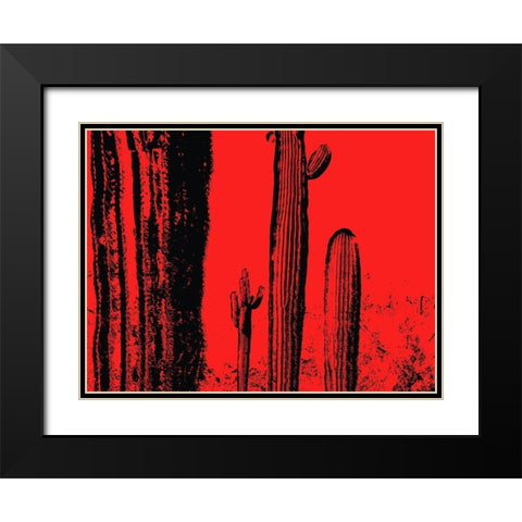 Desert Silhouette I Black Modern Wood Framed Art Print with Double Matting by Popcorn