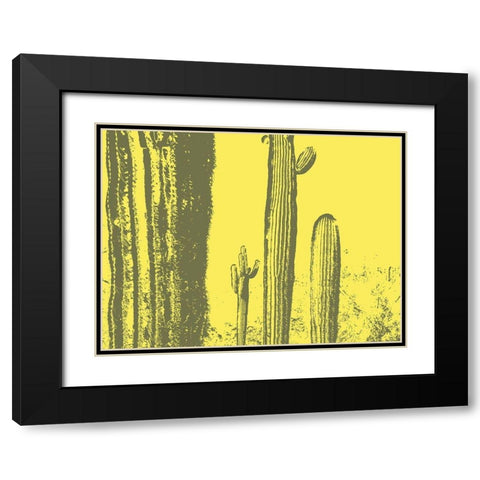 Desert Silhouette X Black Modern Wood Framed Art Print with Double Matting by Popcorn