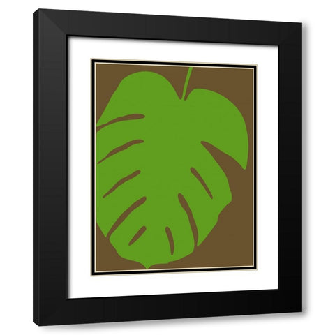 Monstera Stylized I Black Modern Wood Framed Art Print with Double Matting by Tenoever, William