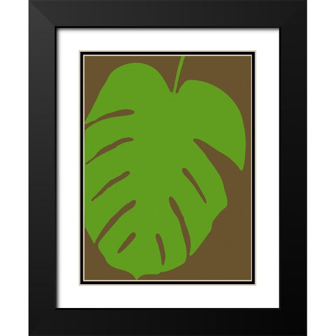 Monstera Stylized I Black Modern Wood Framed Art Print with Double Matting by Tenoever, William