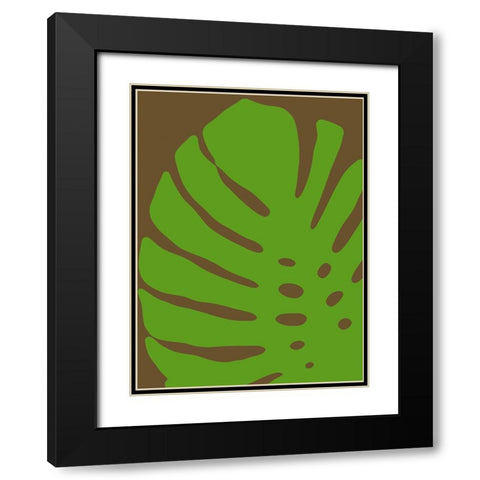 Monstera Stylized II Black Modern Wood Framed Art Print with Double Matting by Tenoever, William