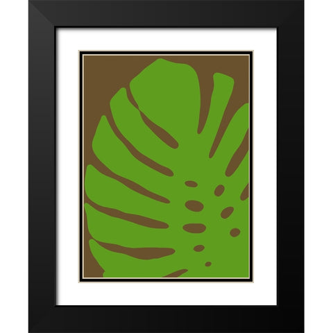 Monstera Stylized II Black Modern Wood Framed Art Print with Double Matting by Tenoever, William