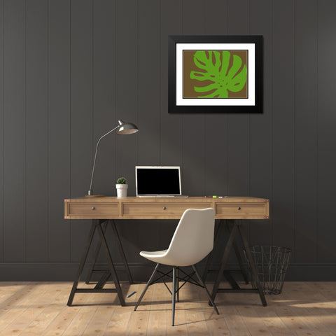 Monstera Stylized III Black Modern Wood Framed Art Print with Double Matting by Tenoever, William