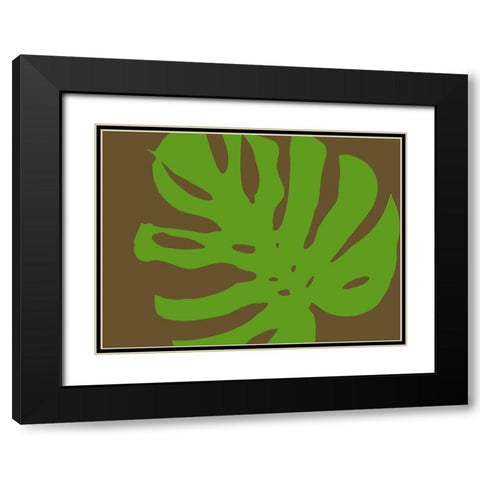 Monstera Stylized III Black Modern Wood Framed Art Print with Double Matting by Tenoever, William