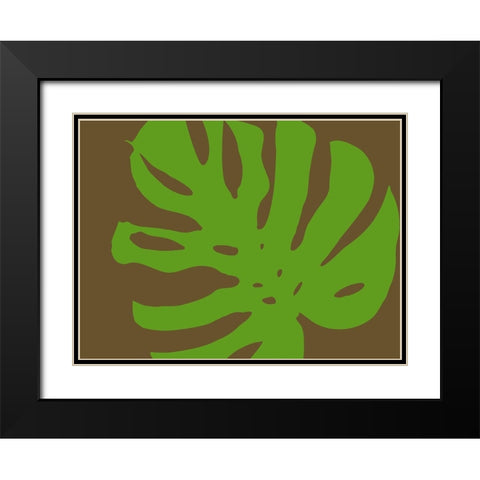 Monstera Stylized III Black Modern Wood Framed Art Print with Double Matting by Tenoever, William
