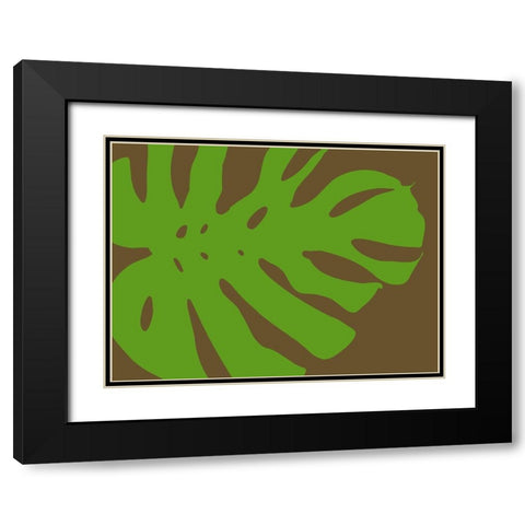 Monstera Stylized IV Black Modern Wood Framed Art Print with Double Matting by Tenoever, William