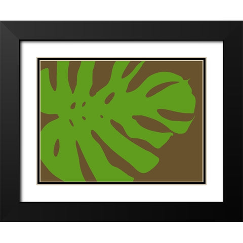 Monstera Stylized IV Black Modern Wood Framed Art Print with Double Matting by Tenoever, William