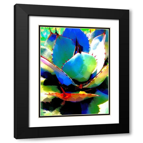 HexiFlora 1 Black Modern Wood Framed Art Print with Double Matting by Tenoever, William