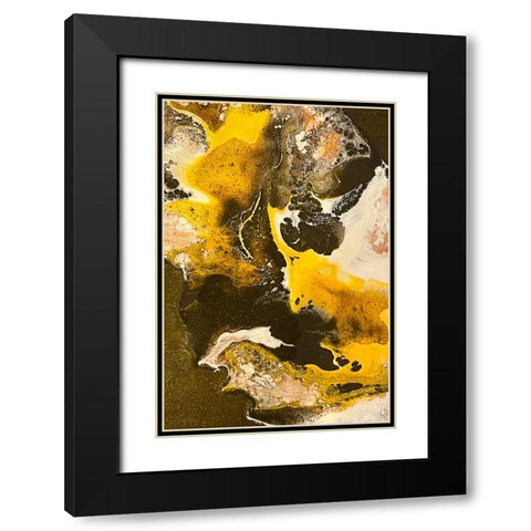 Gold Pour 2 Black Modern Wood Framed Art Print with Double Matting by Tenoever, William