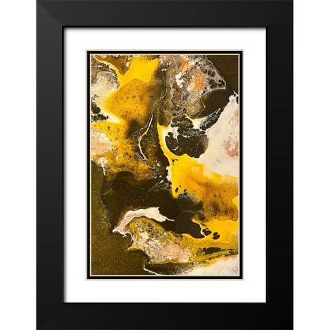 Gold Pour 2 Black Modern Wood Framed Art Print with Double Matting by Tenoever, William