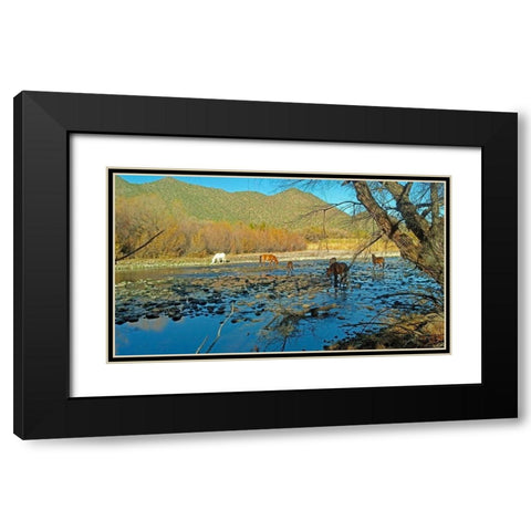 Wild Horses IV Black Modern Wood Framed Art Print with Double Matting by Popcorn