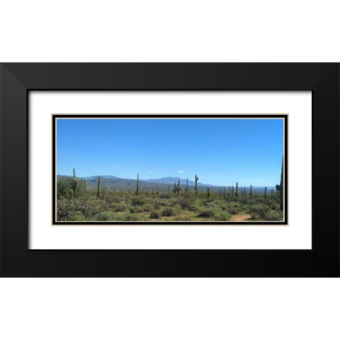 Four Peaks I: Black Top Mesa Black Modern Wood Framed Art Print with Double Matting by Popcorn