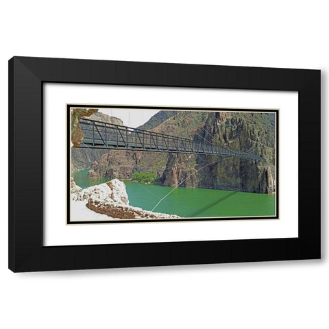 Grand Canyon 8: Black Bridge II Black Modern Wood Framed Art Print with Double Matting by Popcorn