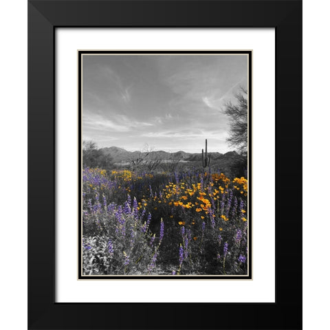 Wildflowers BandW VI Black Modern Wood Framed Art Print with Double Matting by Popcorn